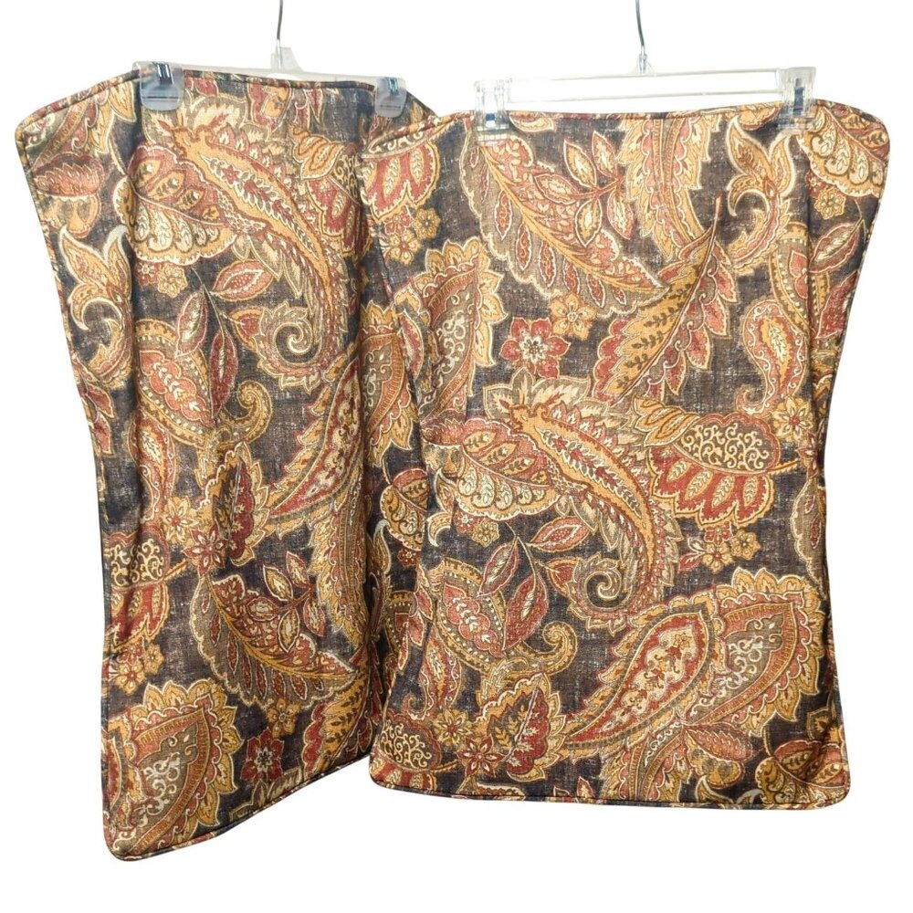 Sherry Kline Venetian Paisley Print Pillow Shams 26x22 Set Of 2 Brown/Gold